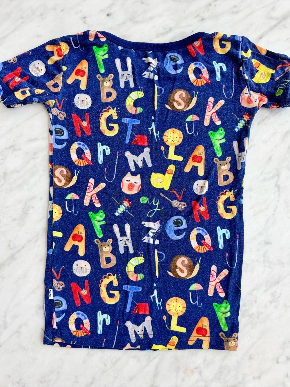 Little Sleepies Navy Alphabet Friends Short Sleeve Pajama Set